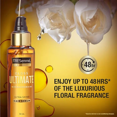 TRESemme Gloss Ultimate Ultra Shine Hair Serum 50ml with Macadamia Oil & Vitamin E, for Super shiny Finish